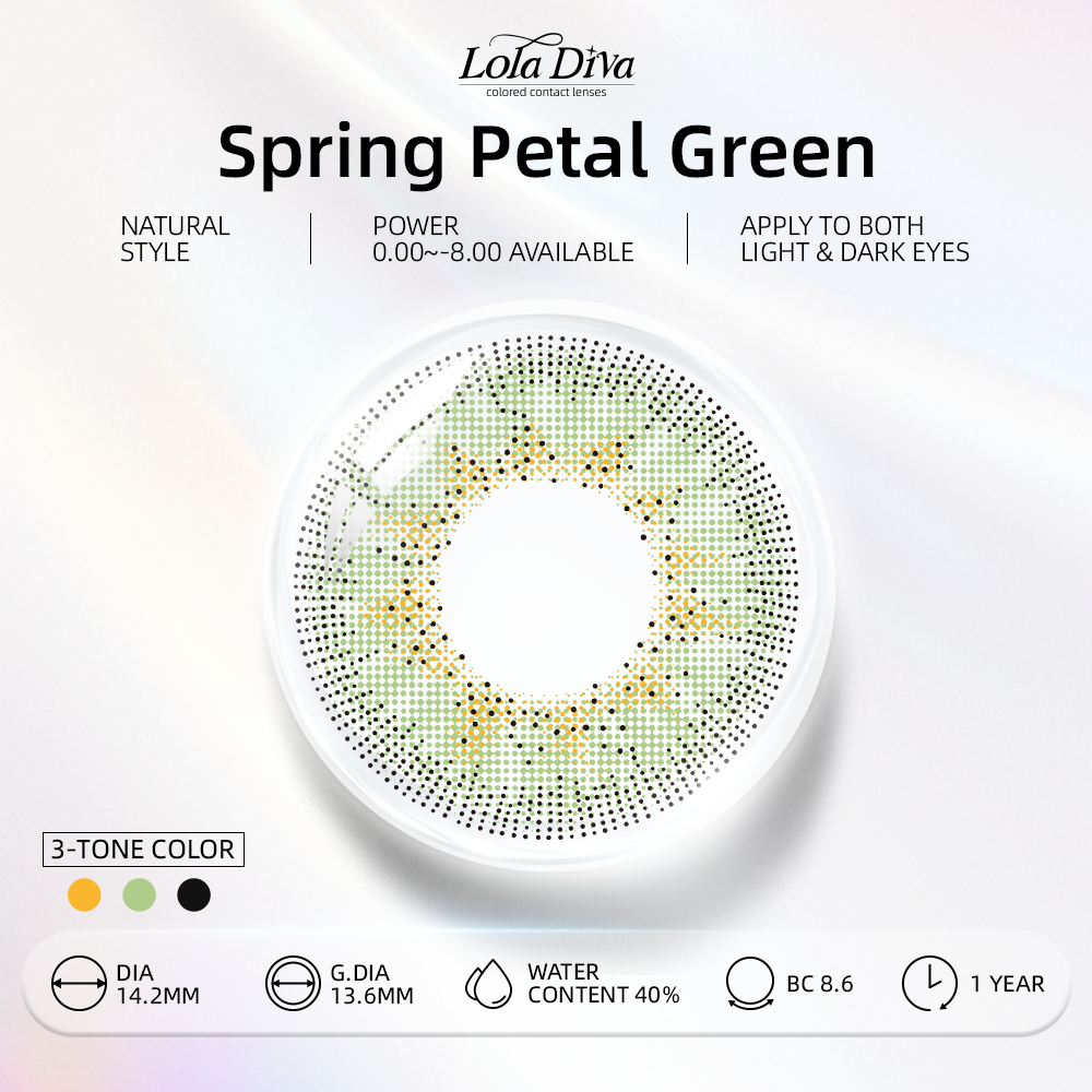 2pcs LolaDiva Spring Petal Green | 1-Year Contact Lenses