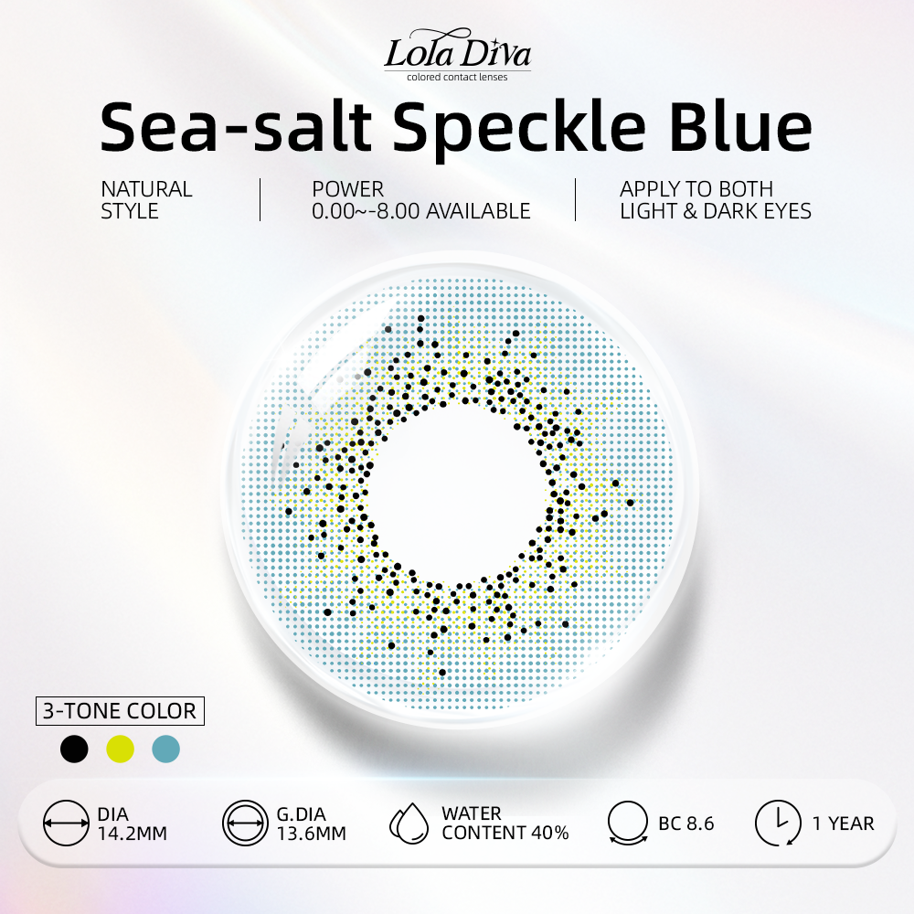2pcs LolaDiva Sea-salt Speckle Blue | 1-Year Contact Lenses