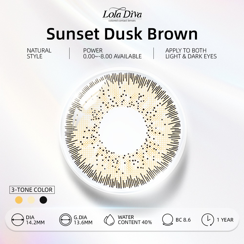 2pcs LolaDiva Sunset Dusk Brown | 1-Year Contact Lenses