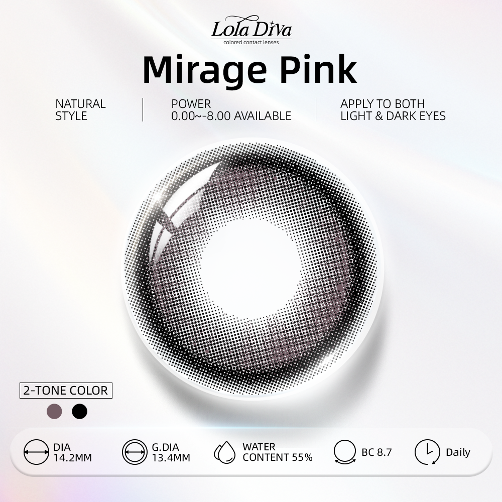 2pcs LolaDiva Mirage Pink | 1-Day Contact Lenses
