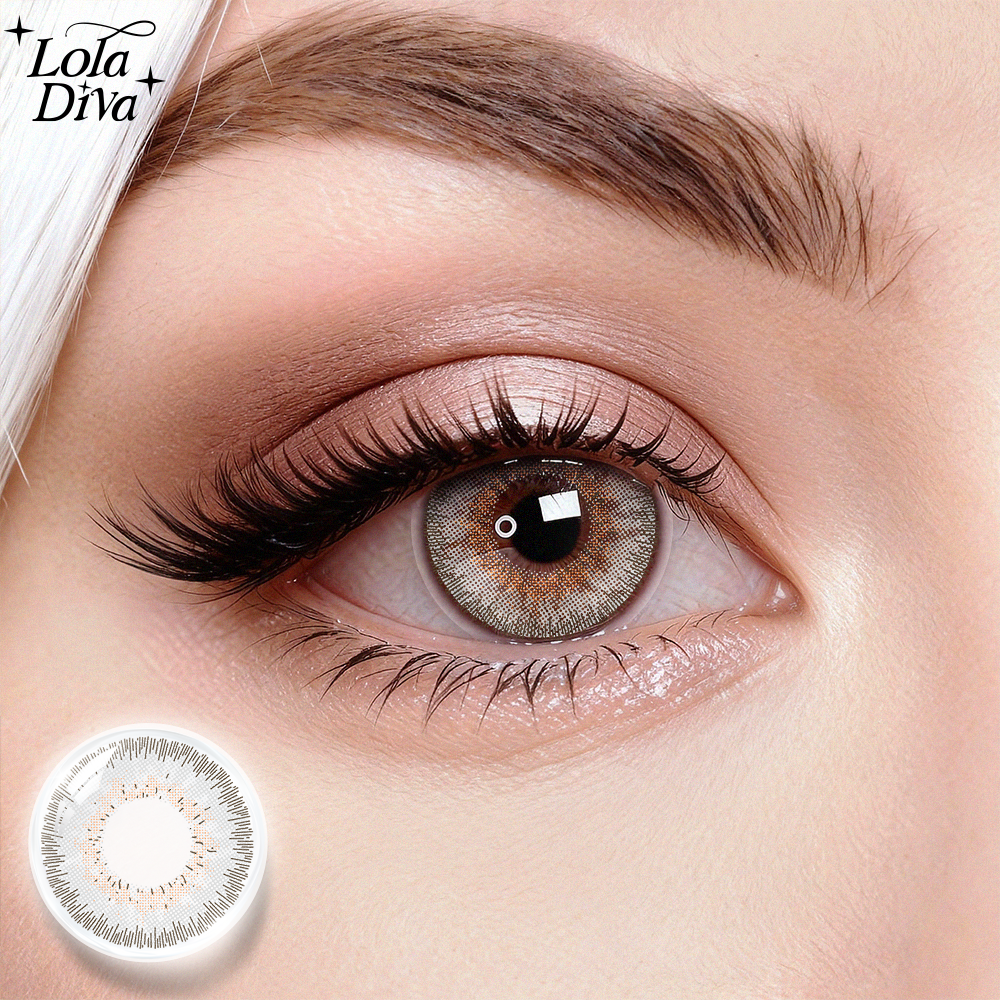 2pcs LolaDiva Smoke Halo Grey | 1-Year Contact Lenses