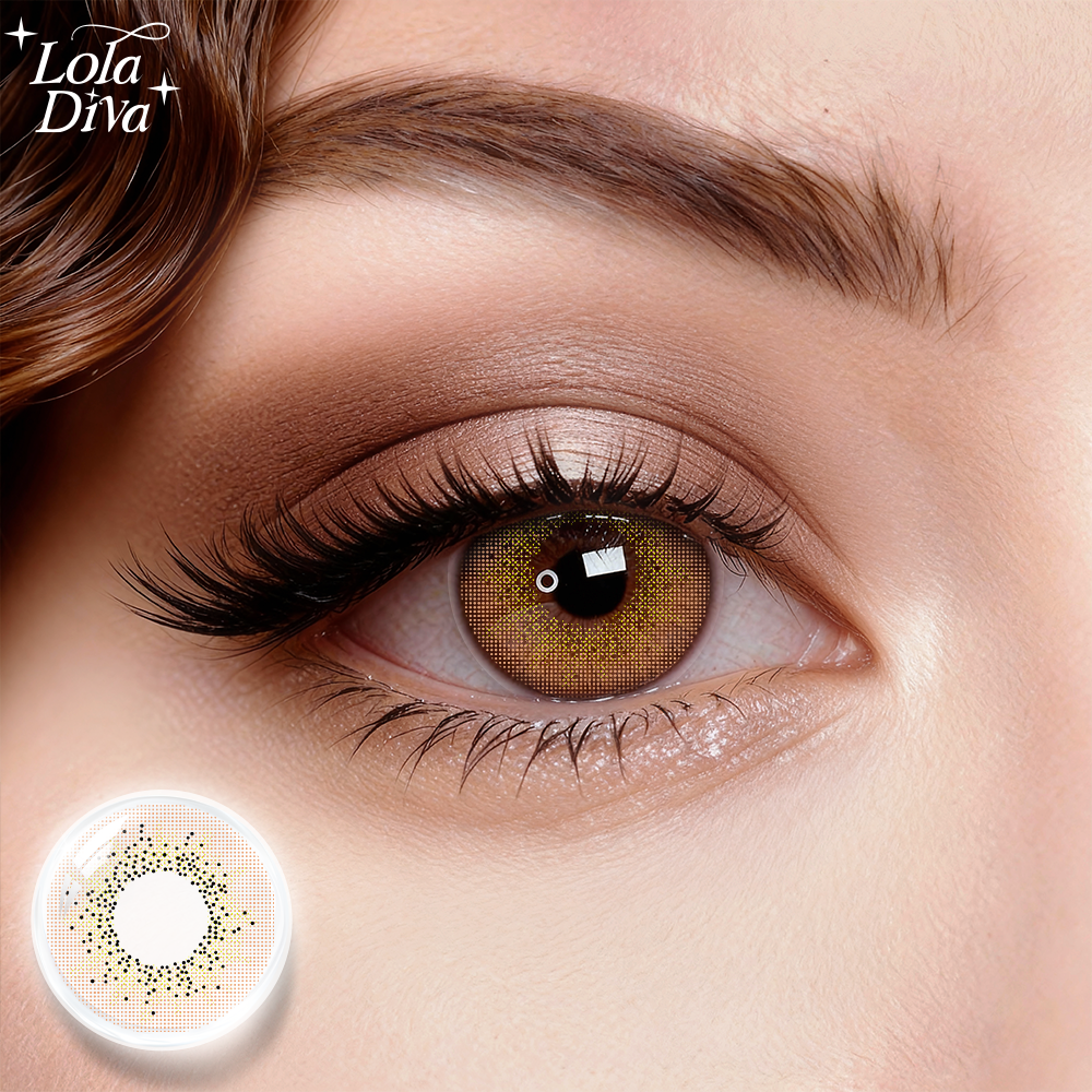 2pcs LolaDiva Amber Speckle Brown | 1-Year Contact Lenses