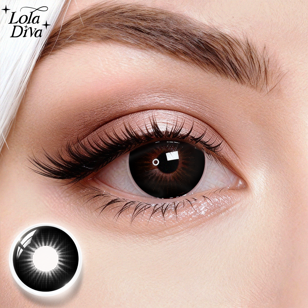2pcs LolaDiva Monolith Beam Black | 1-Year Contact Lenses