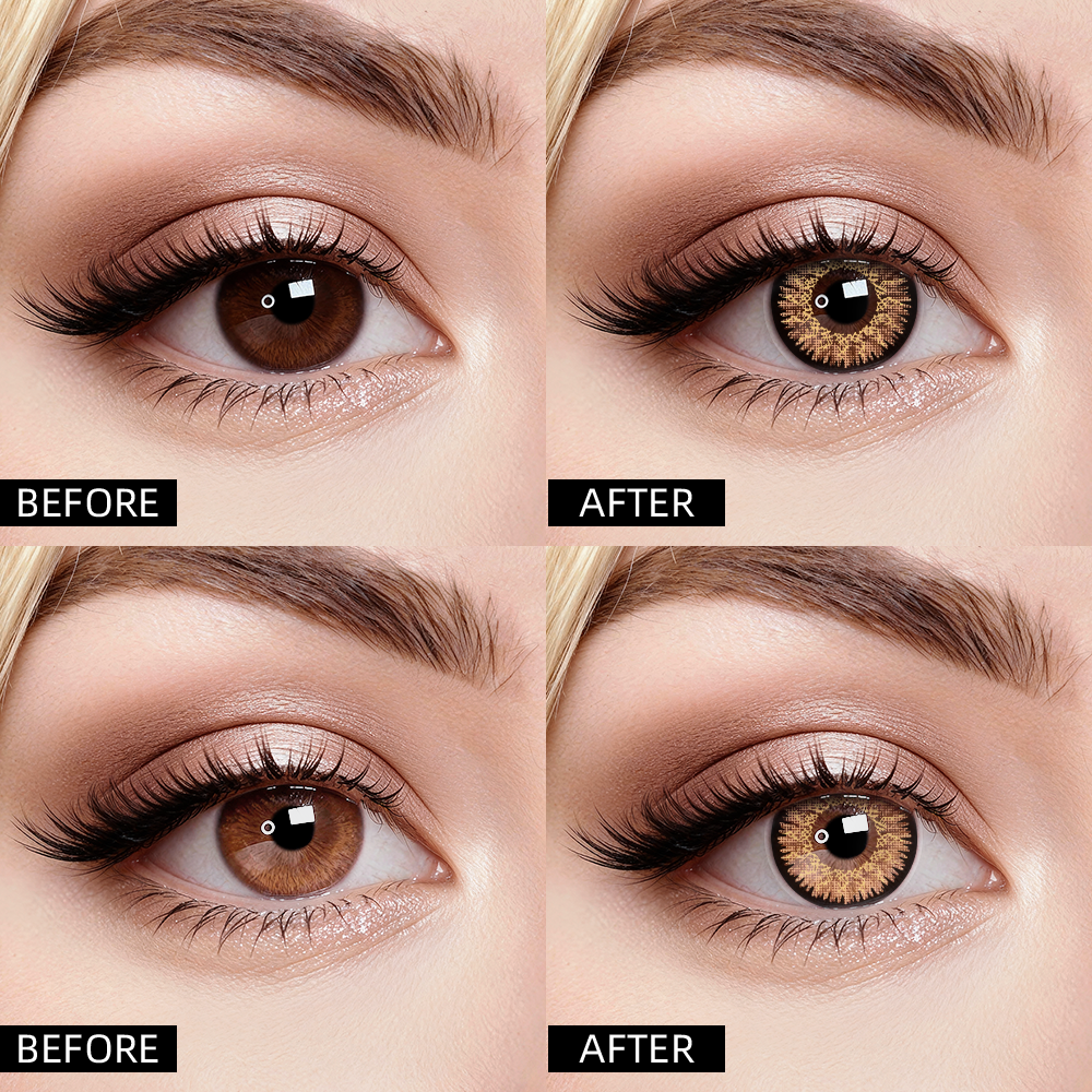 A pair of LolaDiva Gilded Coral Brown | 1-Year Contact Lenses