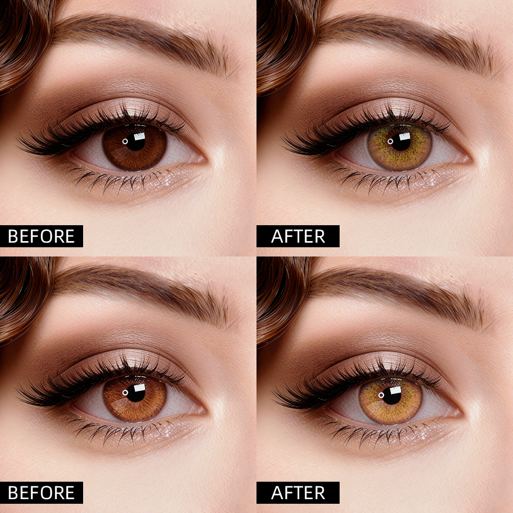 A pair of LolaDiva Gilded Coral Brown | 1-Year Contact Lenses