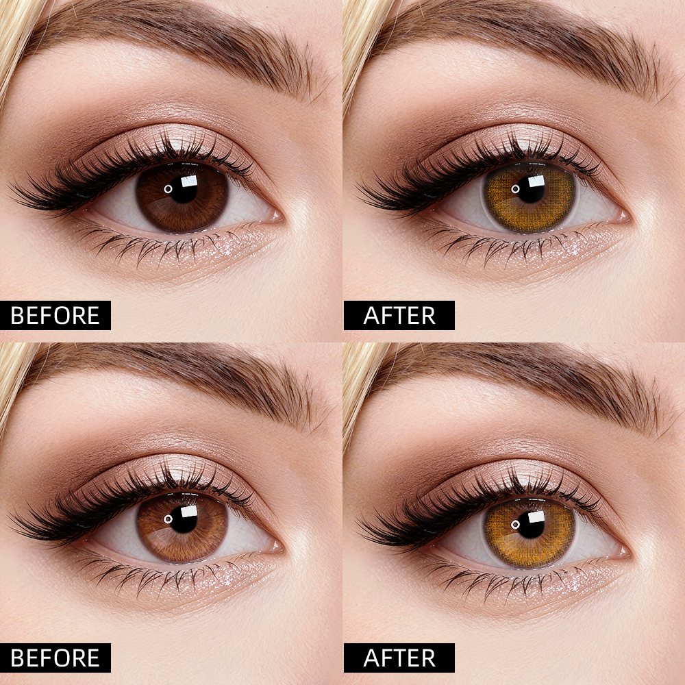 2pcs LolaDiva Golden Veil Brown | 1-Year Contact Lenses