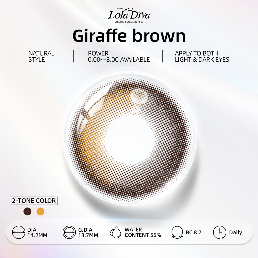 2pcs LolaDiva Giraffe Brown | 1-Day Contact Lenses