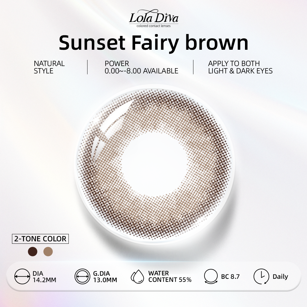 10pcs LolaDiva Sunset Fairy Brown | 1-Day Contact Lenses