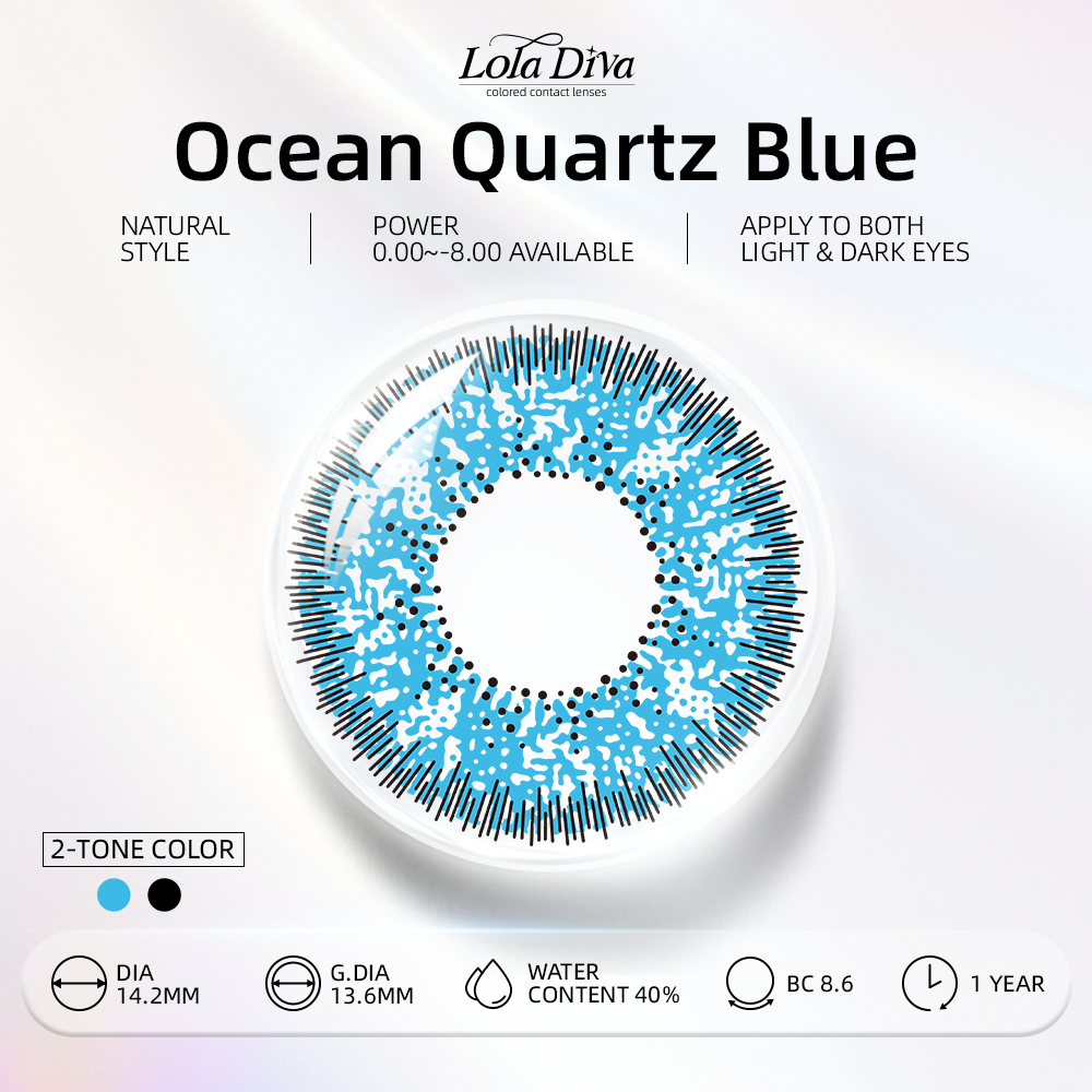 2pcs LolaDiva Ocean Quartz Blue | 1-Year Contact Lenses