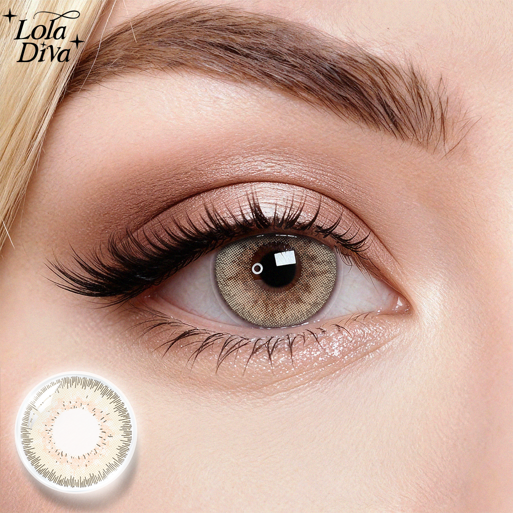 2pcs LolaDiva Amber Halo Brown | 1-Year Contact Lenses