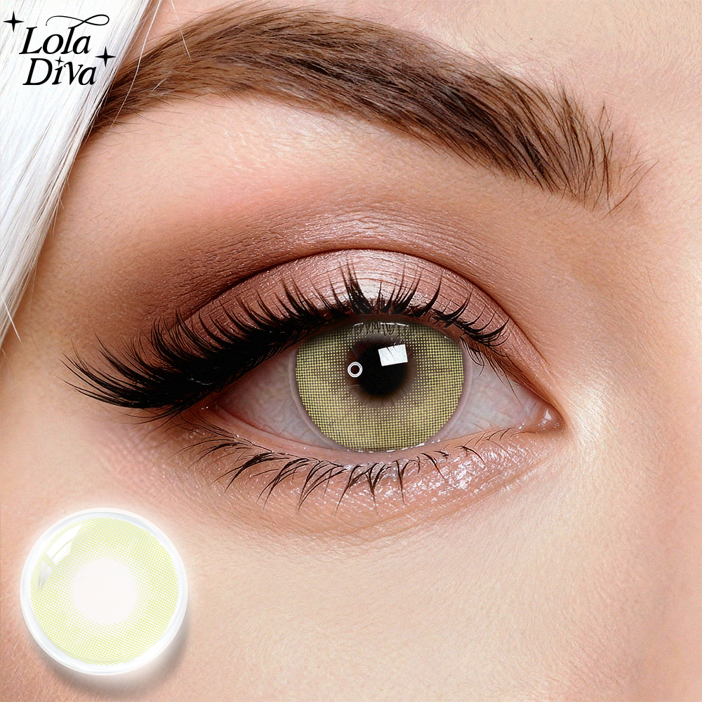 2pcs LolaDiva Polar Lights Yellow-Green | 1-Year Contact Lenses