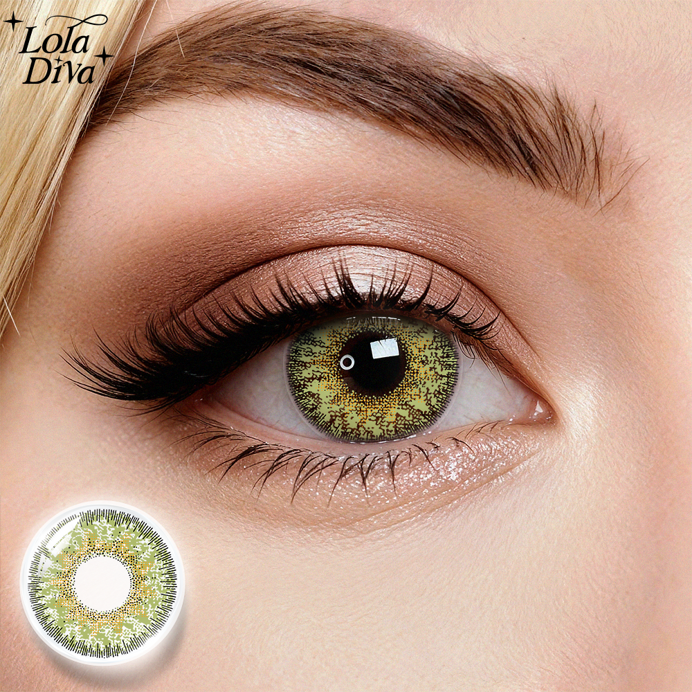 2pcs LolaDiva Primavera Yellow-Green | 1-Year Contact Lenses
