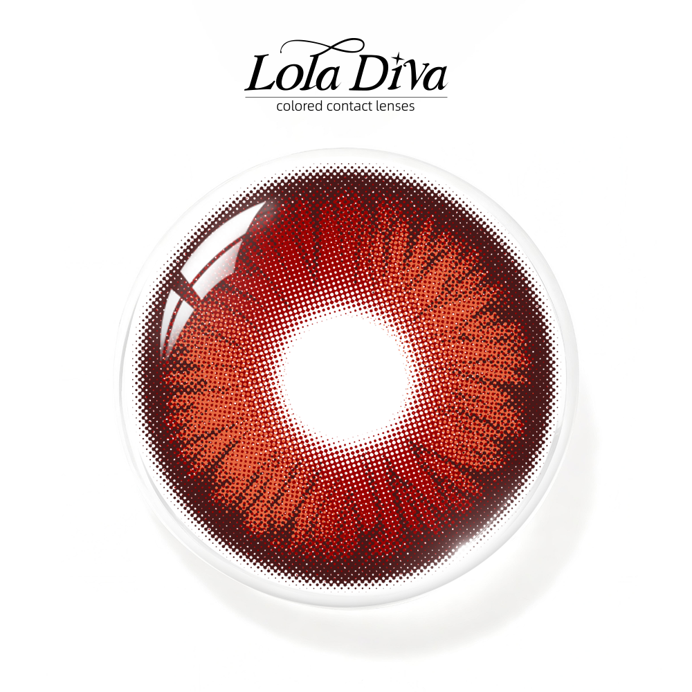 2pcs LolaDiva Blaze Punk Red  | 1-Year Contact Lenses 14.5mm