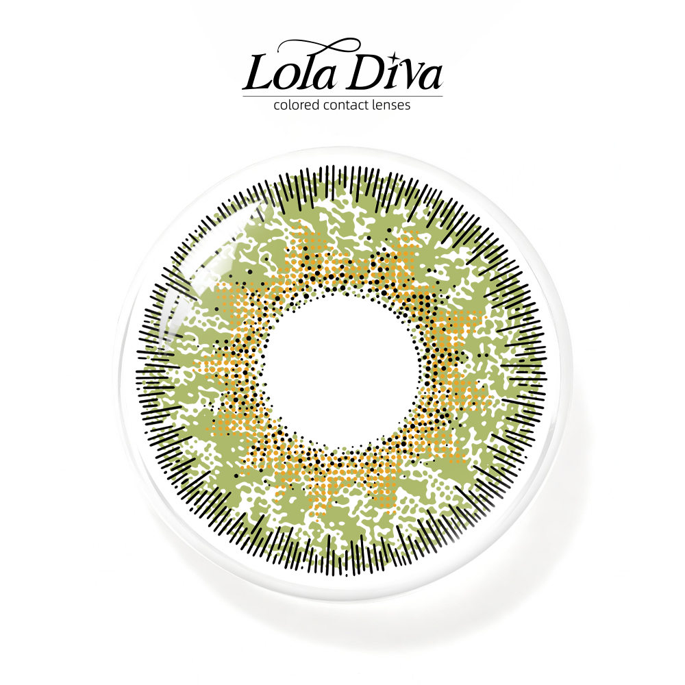 2pcs LolaDiva Primavera Yellow-Green | 1-Year Contact Lenses