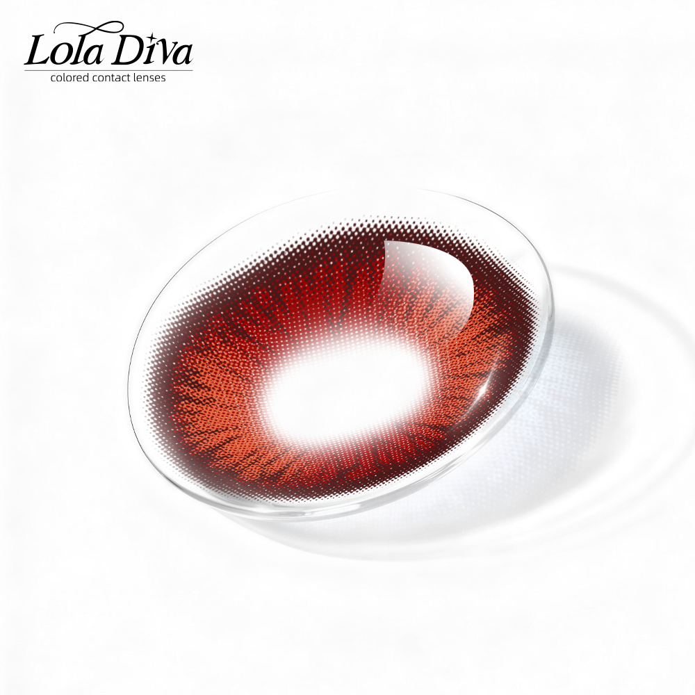 2pcs LolaDiva Blaze Punk Red  | 1-Year Contact Lenses 14.5mm
