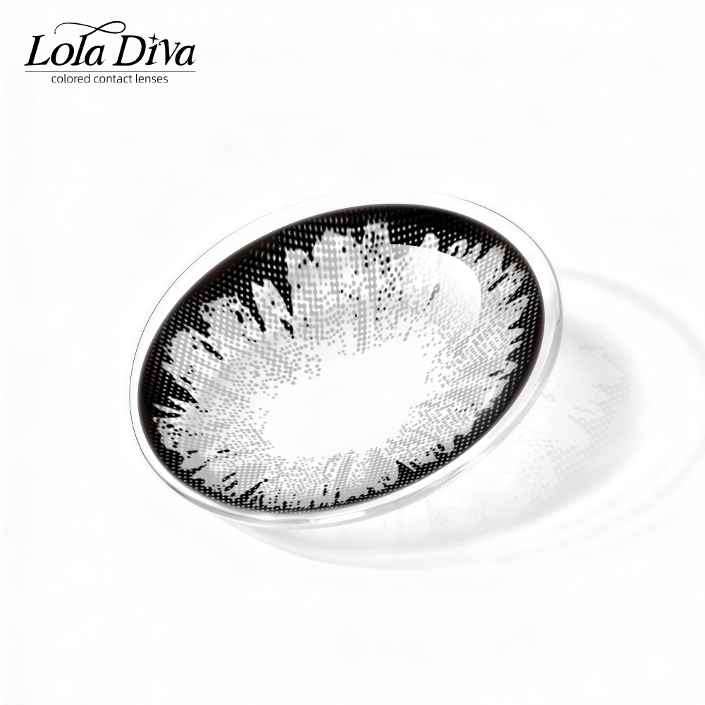 2pcs LolaDiva Zephyr's Veil Gray | 1-Year Contact Lenses