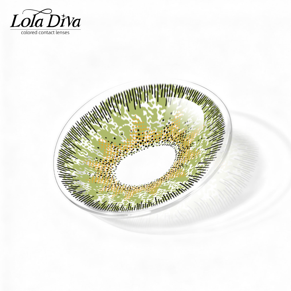 2pcs LolaDiva Primavera Yellow-Green | 1-Year Contact Lenses