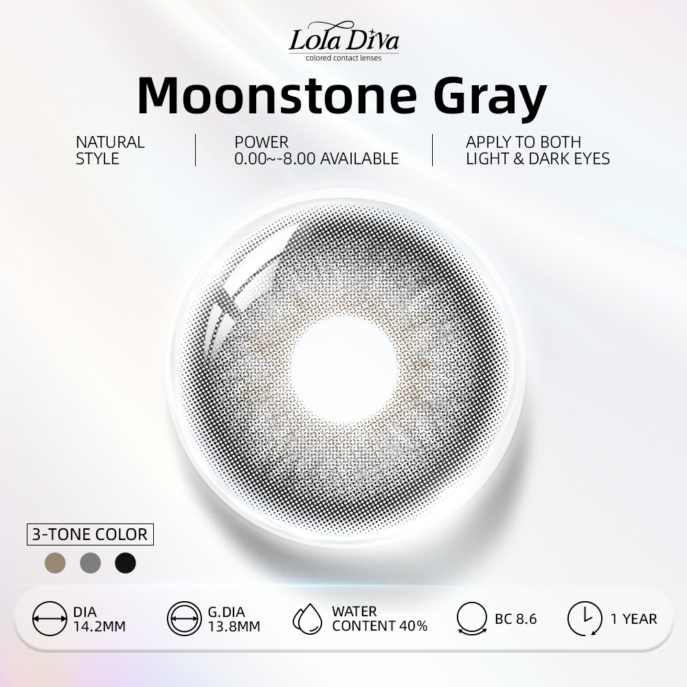 2pcs LolaDiva Moonstone Gray  | 1-Year Contact Lenses