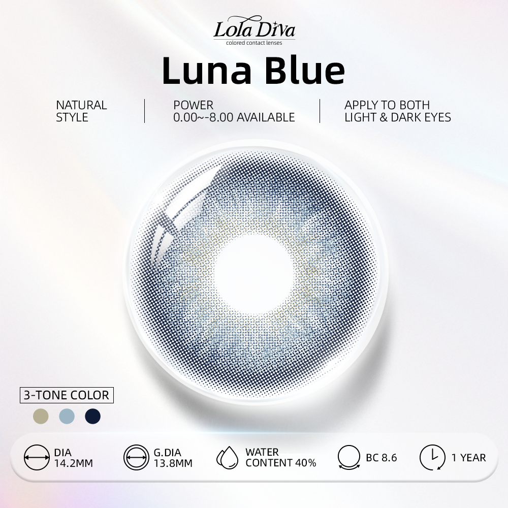 2pcs LolaDiva Luna Blue  | 1-Year Contact Lenses