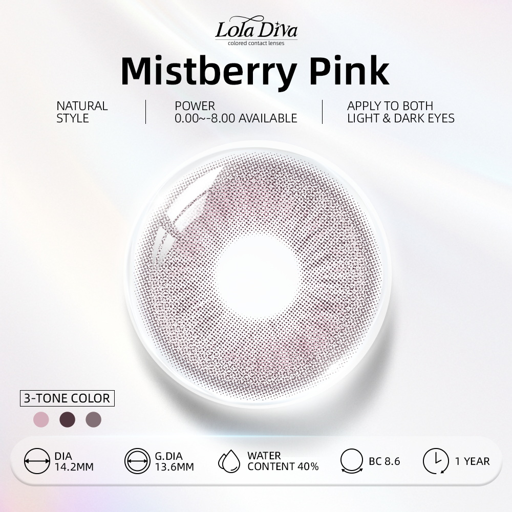 2pcs LolaDiva Mistberry Pink | 1-Year Contact Lenses