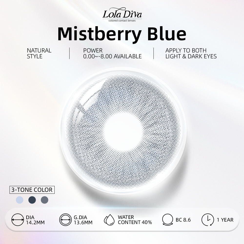 2pcs LolaDiva Mistberry Blue  | 1-Year Contact Lenses