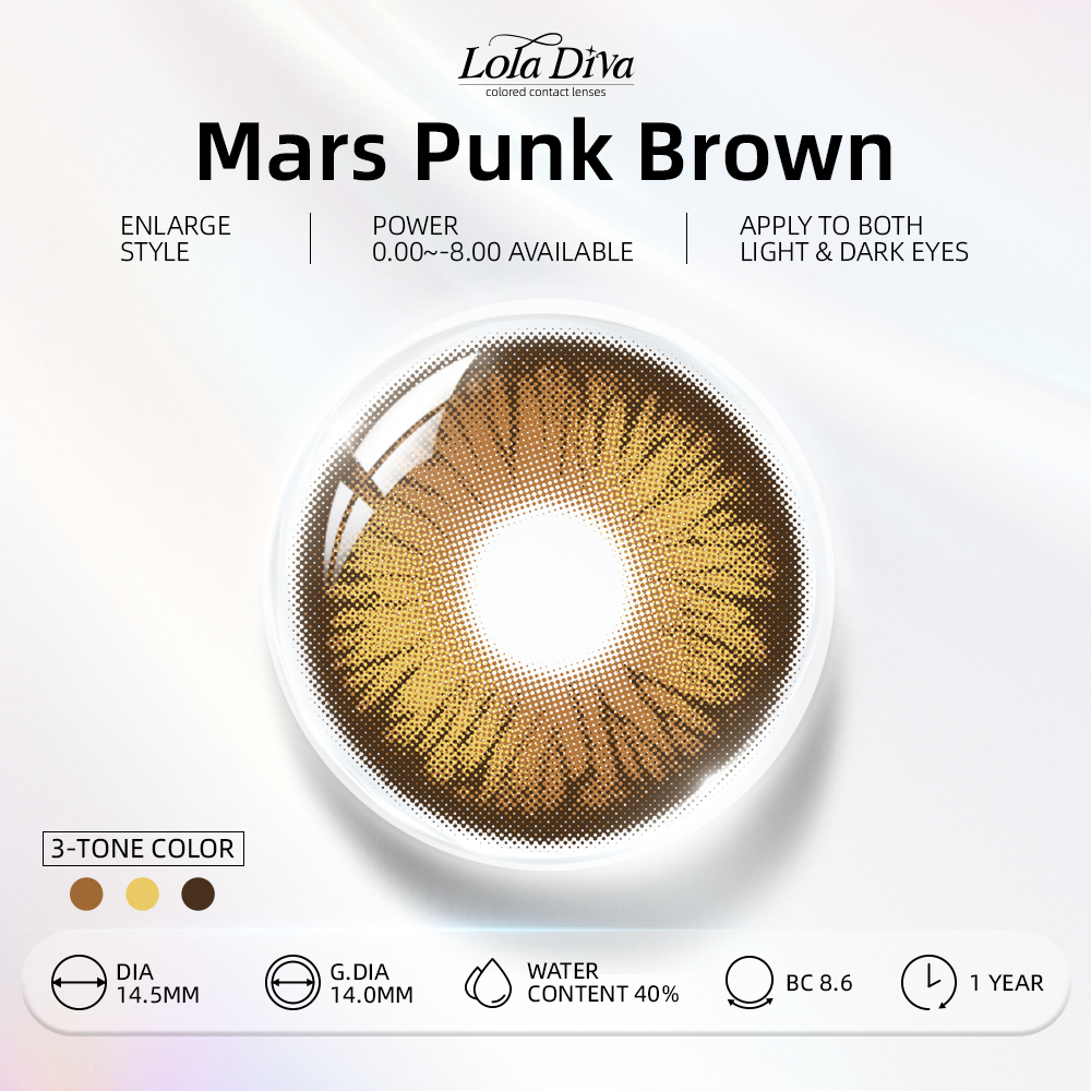 2pcs LolaDiva Mars Punk Brown | 1-Year Contact Lenses 14.5mm