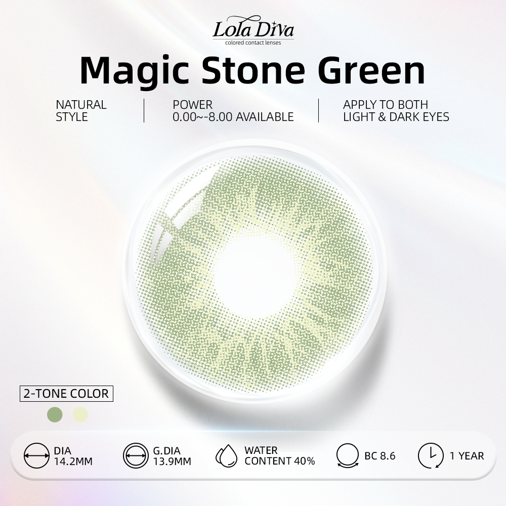 2pcs LolaDiva Magic Stone Green | 1-Year Contact Lenses