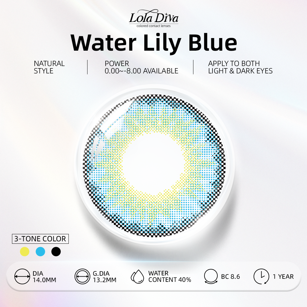 2pcs LolaDiva Water Lily Blue | 1-Year Contact Lenses