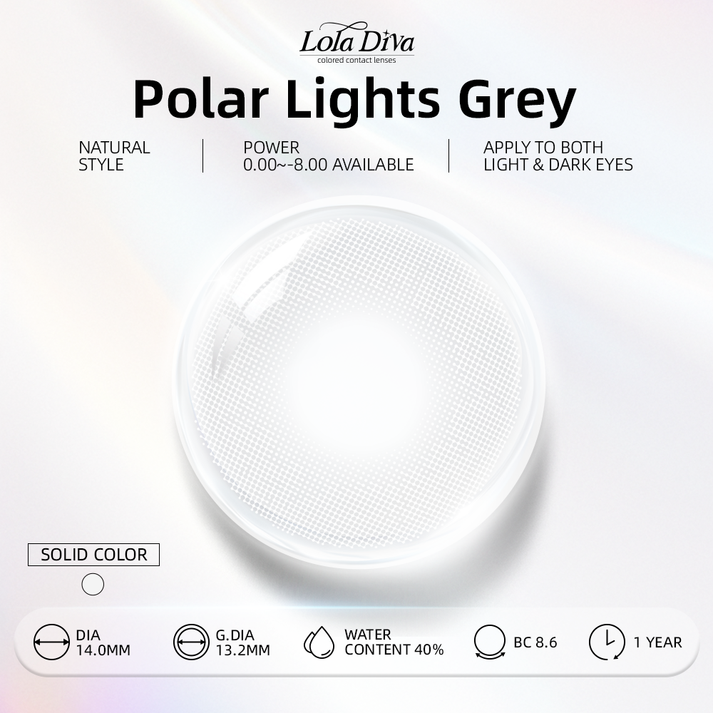 2pcs LolaDiva Polar Lights Grey | 1-Year Contact Lenses