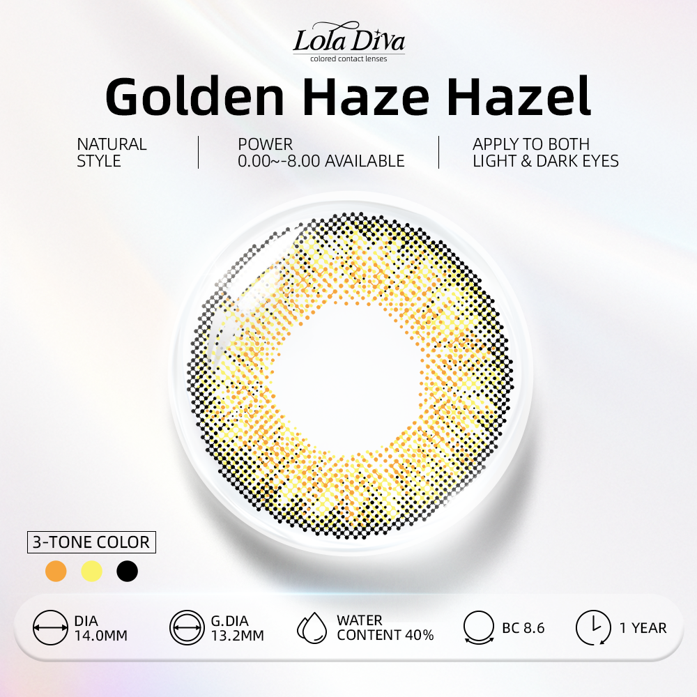 2pcs LolaDiva Golden Haze Hazel | 1-Year Contact Lenses