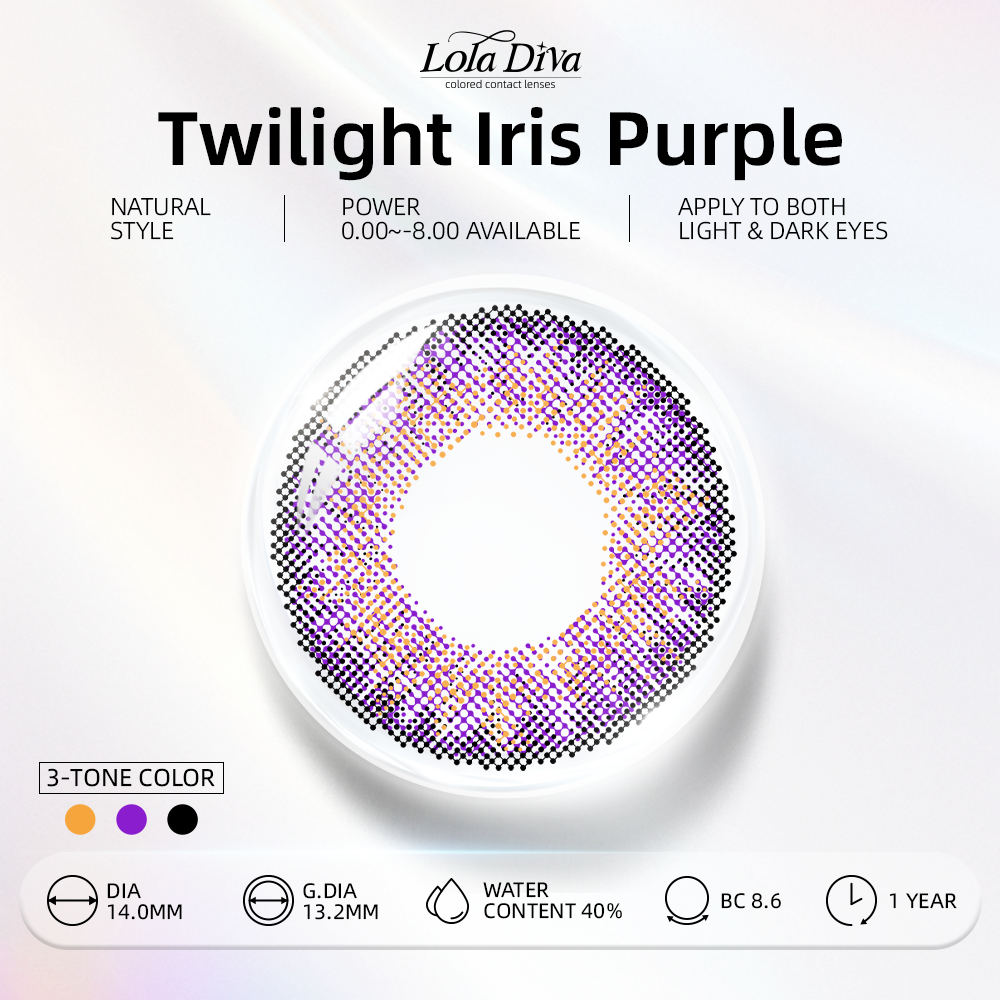 2pcs LolaDiva Twilight Iris Purple | 1-Year Contact Lenses