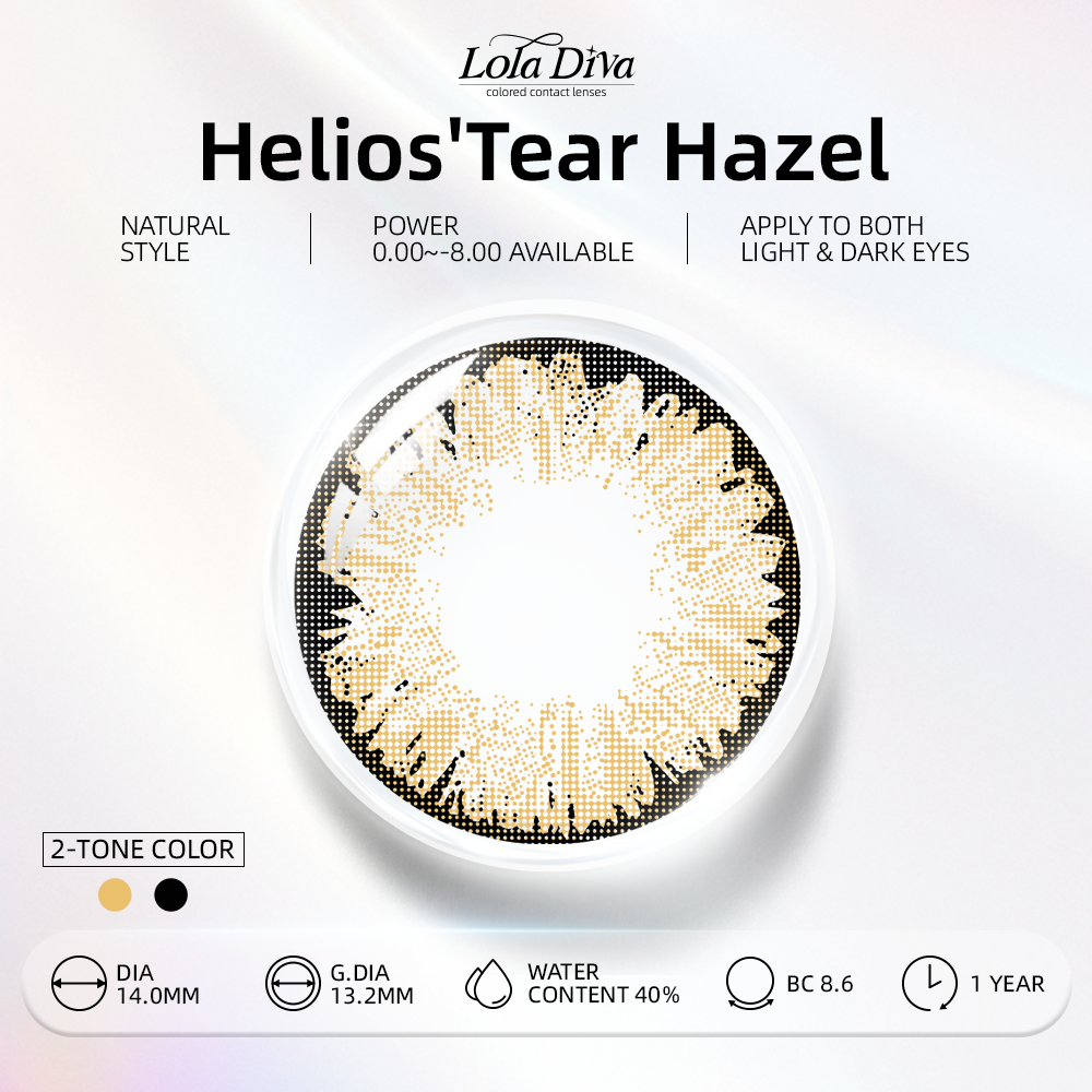 2pcs LolaDiva Helios'Tear Hazel | 1-Year Contact Lenses