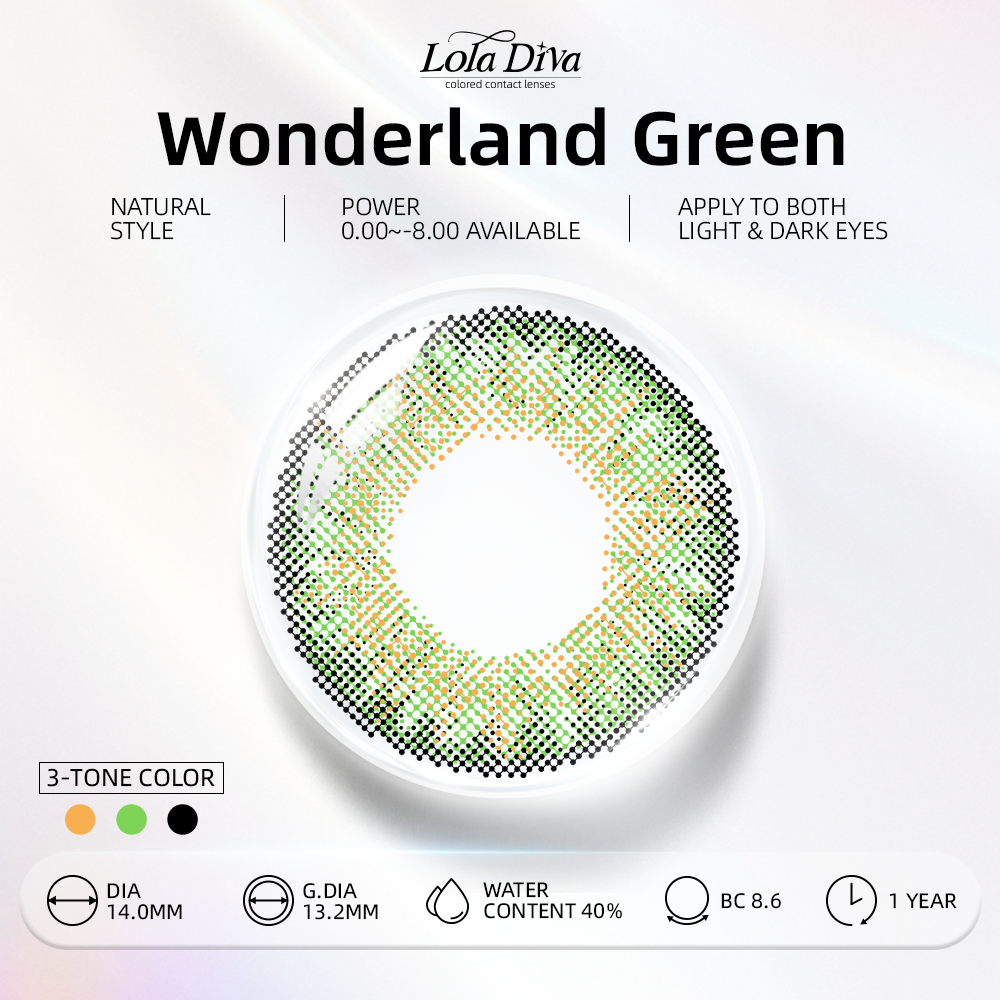 2pcs LolaDiva Wonderland Green | 1-Year Contact Lenses