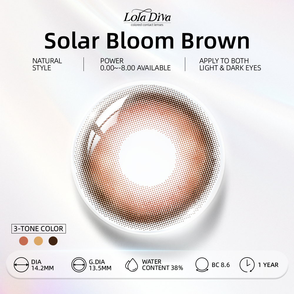2pcs LolaDiva Solar Bloom Brown | 1-Year  Contact Lenses