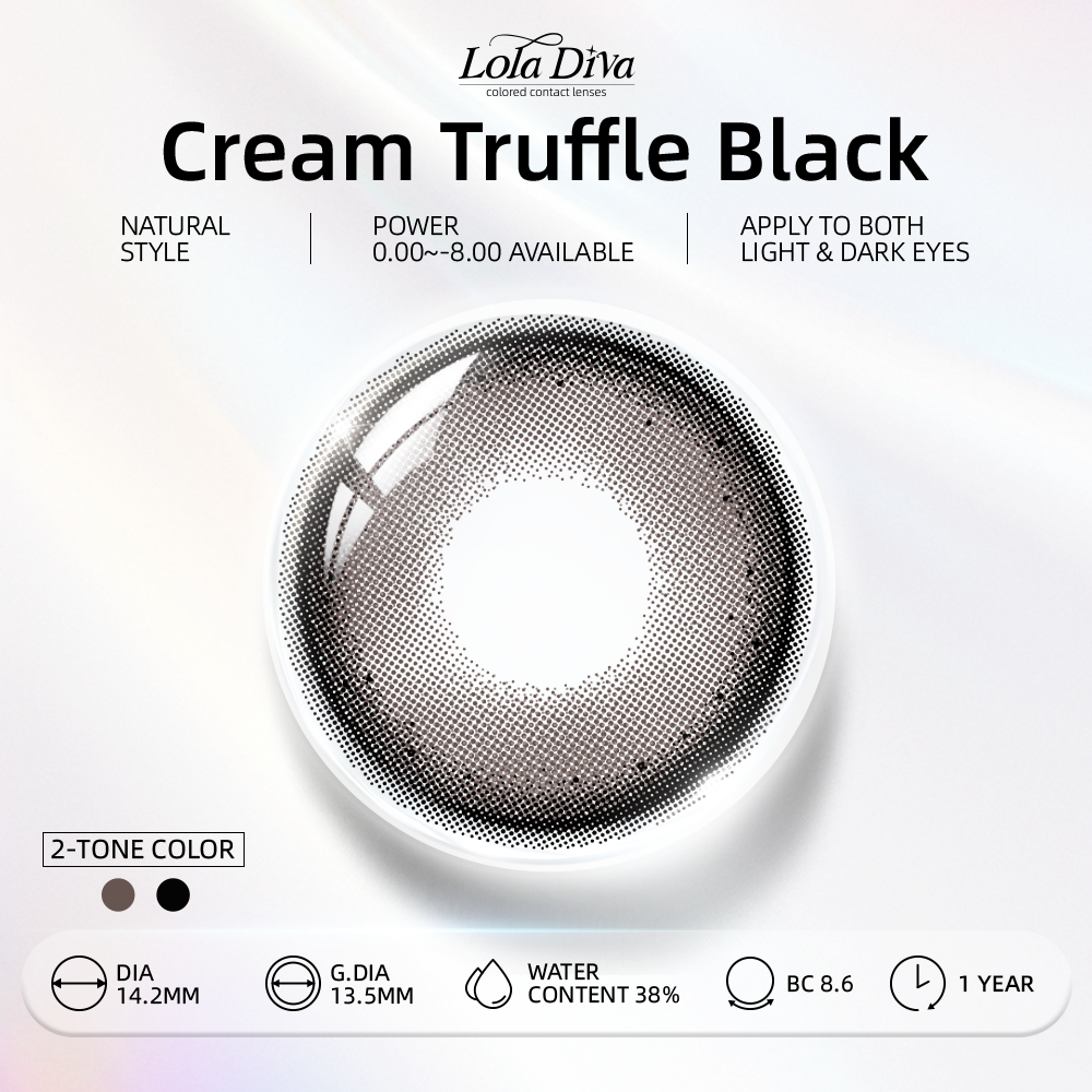 2pcs LolaDiva Cream Truffle Black | 1-Year Contact Lenses