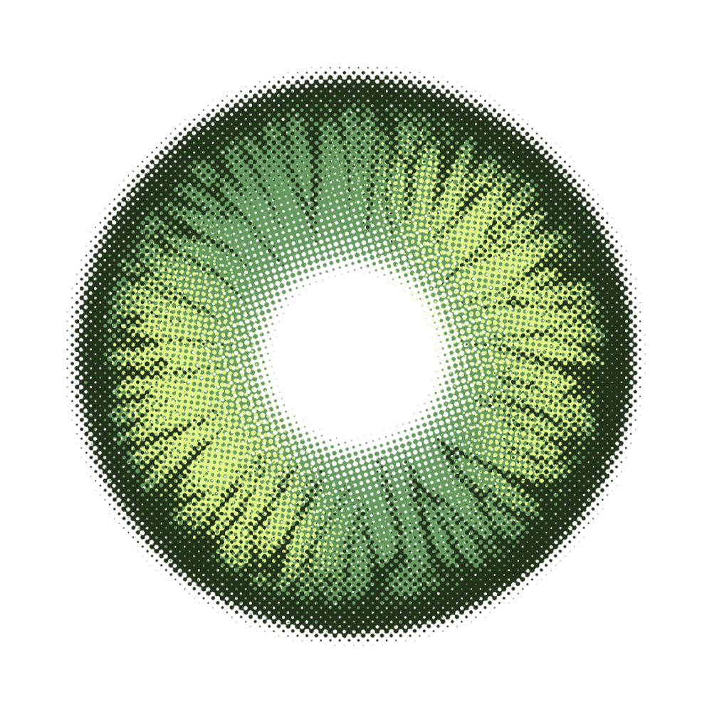 2pcs LolaDiva Punk Nova Green  | 1-Year Contact Lenses 14.5mm