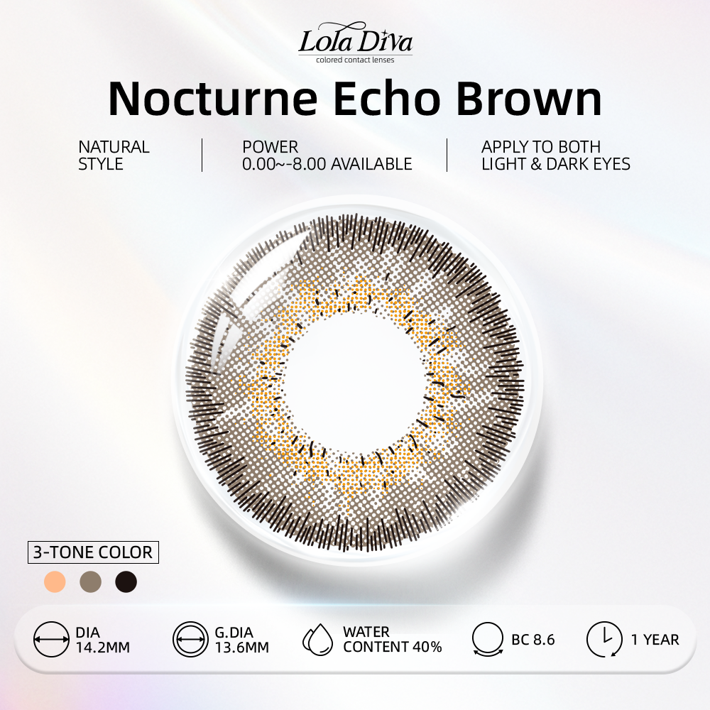2pcs LolaDiva Nocturne Echo Brown | 1-Year Contact Lenses