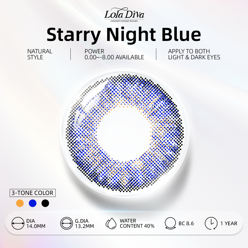 2pcs LolaDiva Starry Night Blue | 1-Year Contact Lenses