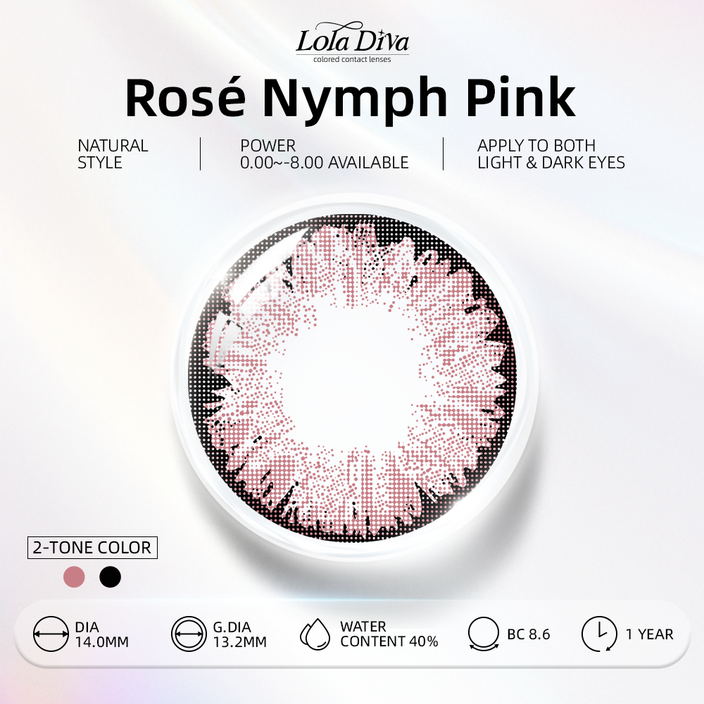 2pcs LolaDiva Rosé Nymph​ Pink | 1-Year Contact Lenses