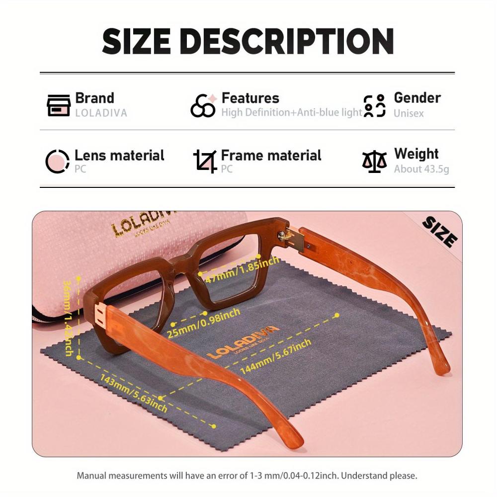 Unisex Anti-Blue Light Glasses Full Frame Exquisite Trendy Glasses, Perfect For Daily Life and Travel