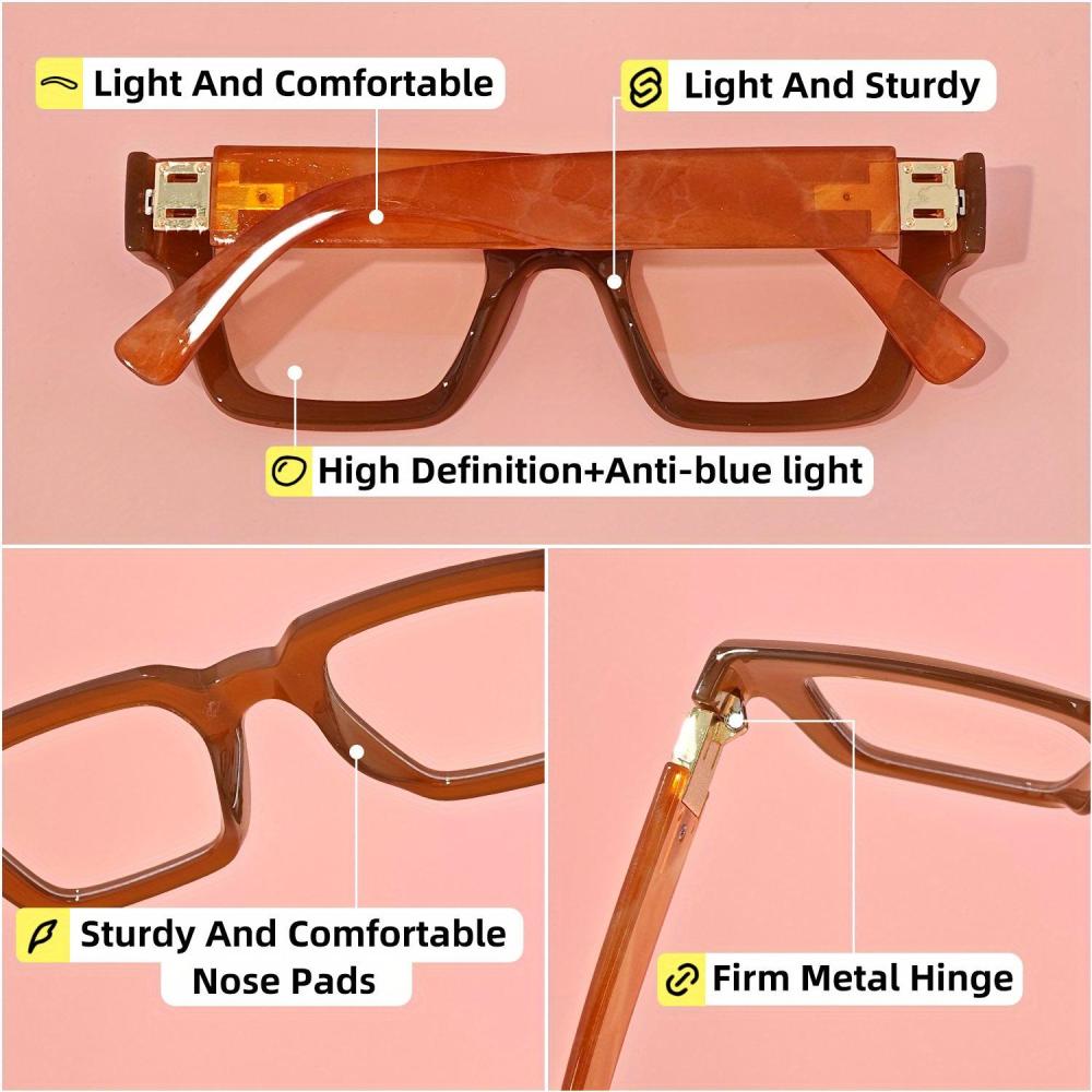 Unisex Anti-Blue Light Glasses Full Frame Exquisite Trendy Glasses, Perfect For Daily Life and Travel