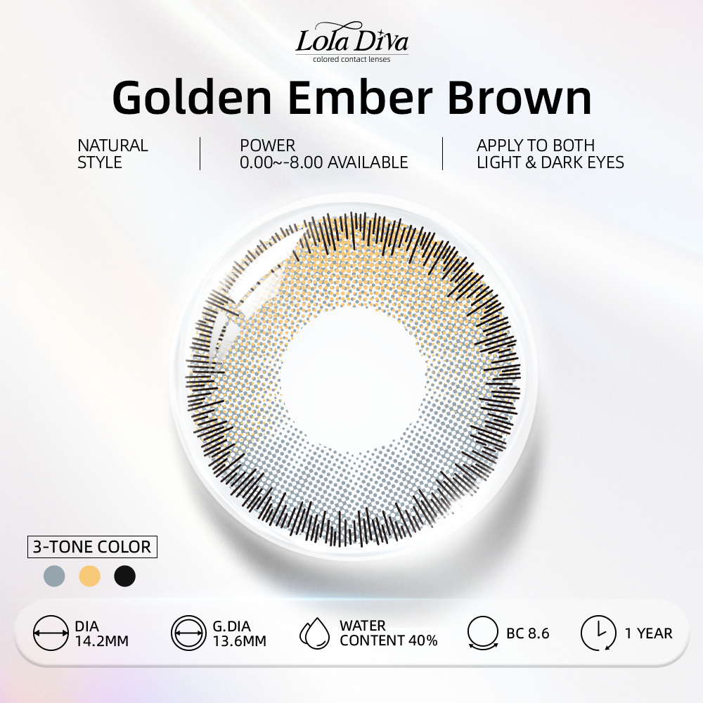 2pcs LolaDiva Golden Ember Brown | 1-Year Contact Lenses