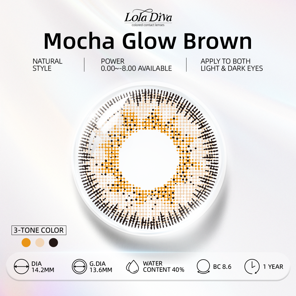2pcs LolaDiva Mocha Glow Brown | 1-Year Contact Lenses