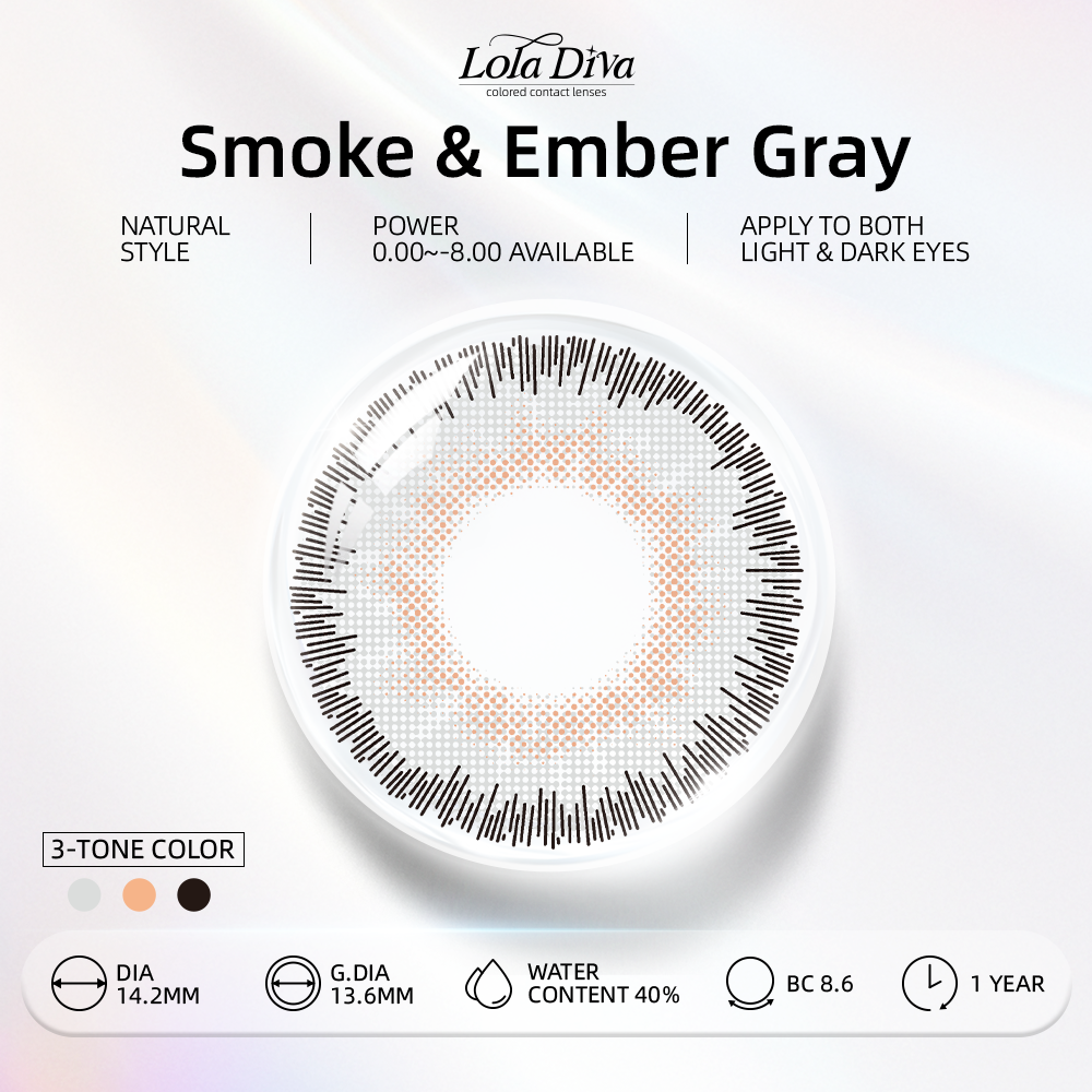 2pcs LolaDiva Dawn Mist Gray | 1-Year Contact Lenses