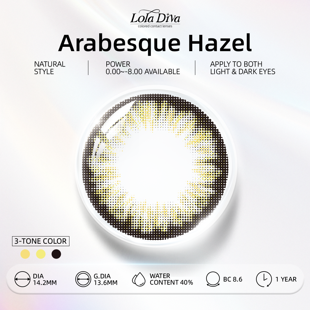 2pcs LolaDiva Arabesque Hazel | 1-Year Contact Lenses