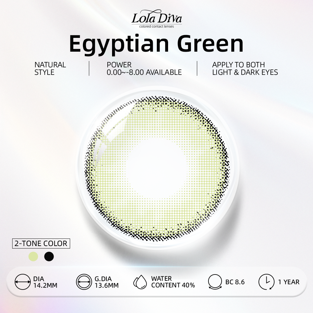 2pcs LolaDiva Egyptian Green | 1-Year Contact Lenses