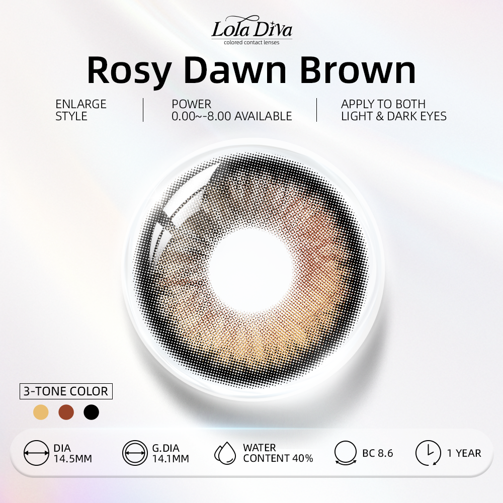 2pcs LolaDiva Rosy Dawn Brown | 1-Year Contact Lenses