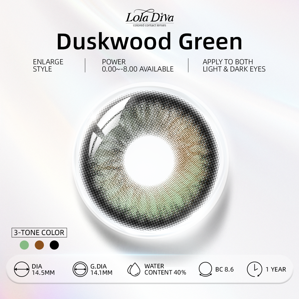 2pcs LolaDiva Duskwood Green | 1-Year Contact Lenses