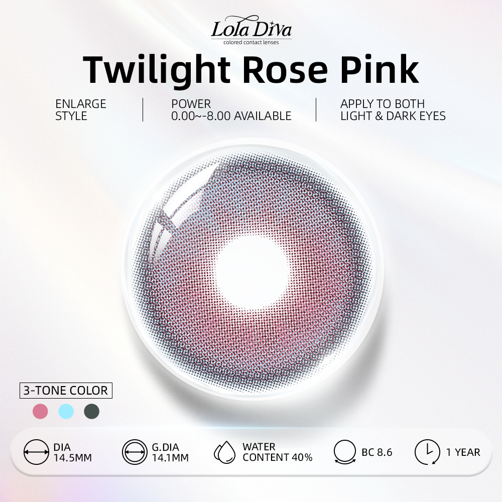 2pcs LolaDiva Twilight Rose Pink | 1-Year Contact Lenses