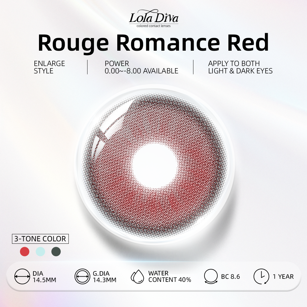 2pcs LolaDiva Rouge Romance Red | 1-Year Contact Lenses
